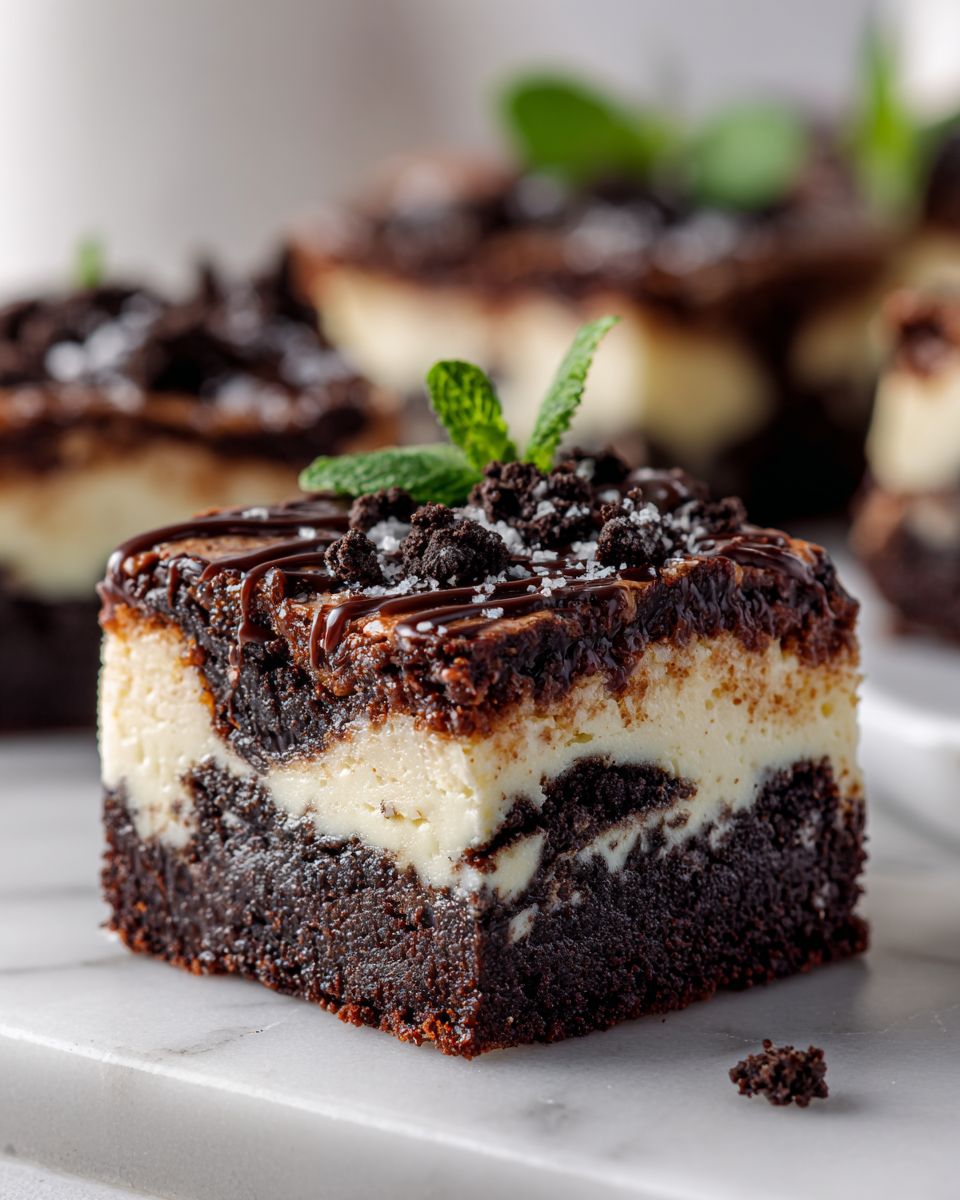 Brownies de cheesecake de Oreo: receta fácil y deliciosa con chocolate y crema, perfectos para fiestas y celebraciones.