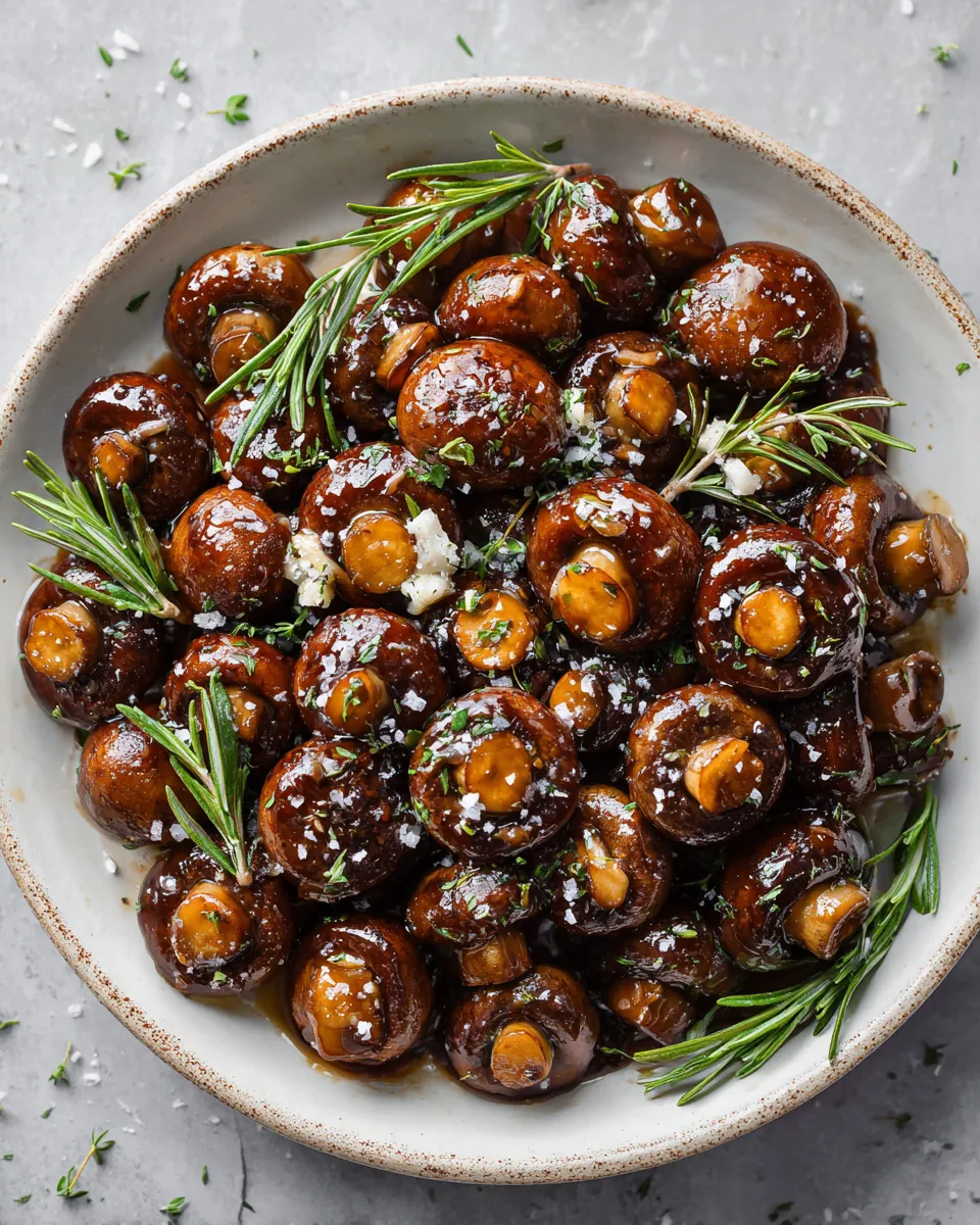 Champiñones salteados con ajo y balsámico, un acompañamiento delicioso y fácil de preparar.