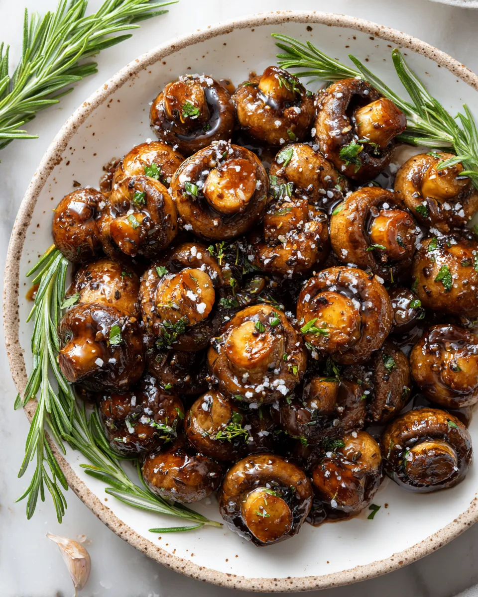 Champiñones salteados con ajo y balsámico, un acompañamiento delicioso y fácil de preparar.