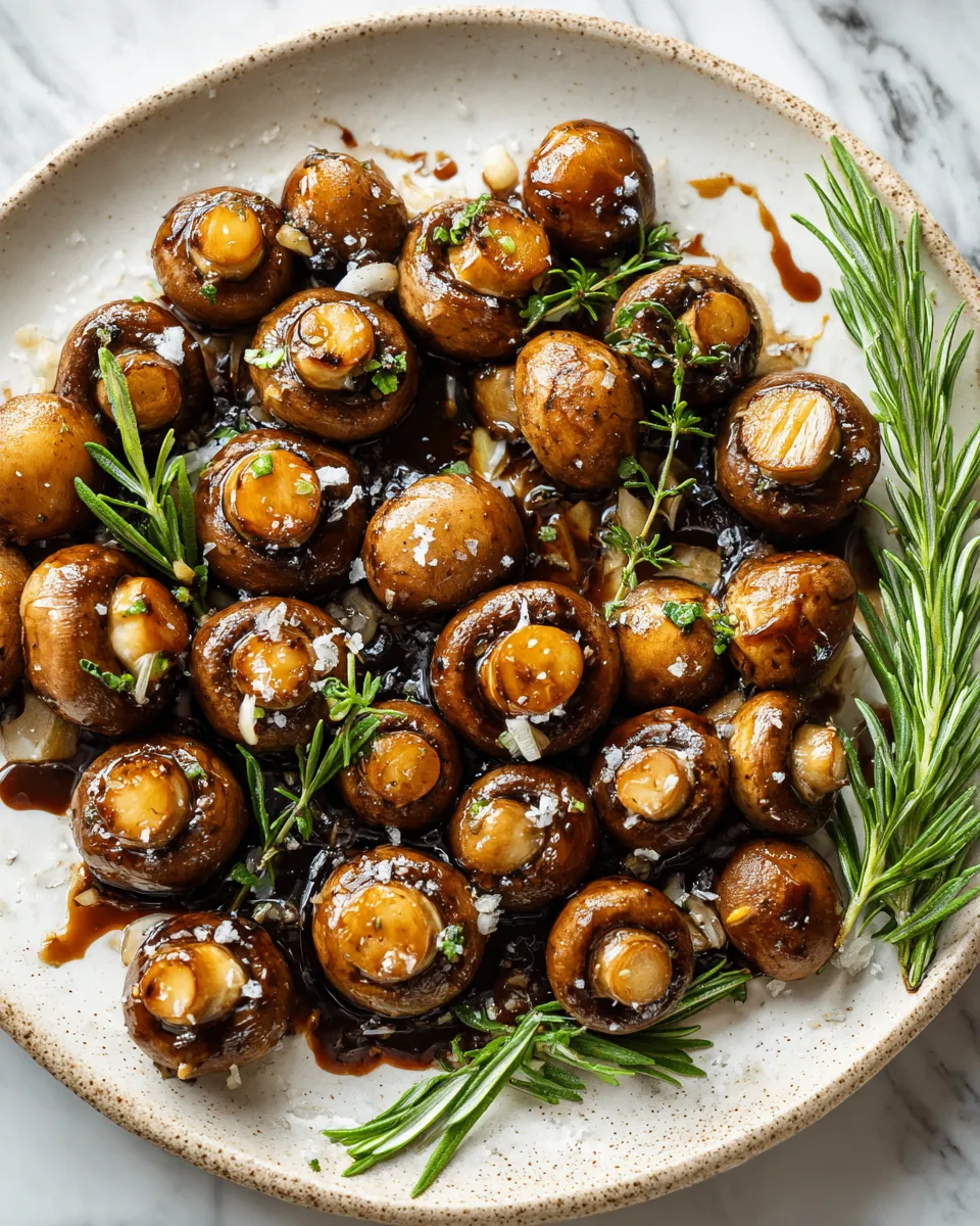 Champiñones salteados con ajo y balsámico, un acompañamiento delicioso y fácil de preparar.