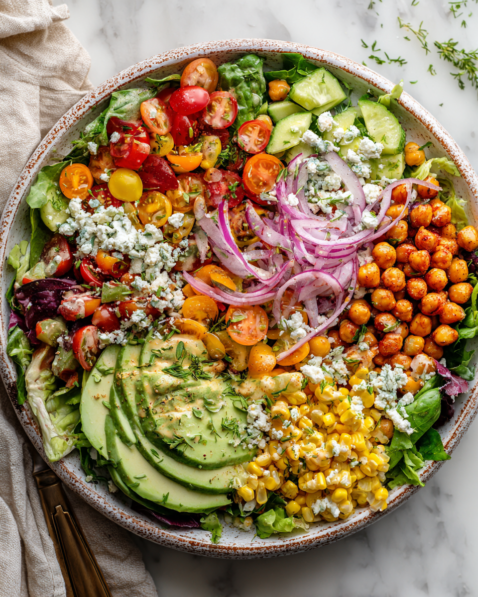 Ensalada Cobb vegana vibrante y nutritiva, ideal para primavera y Semana Santa,1