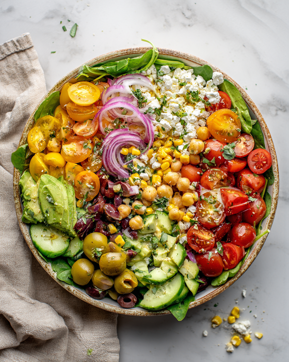 Ensalada Cobb vegana vibrante y nutritiva, ideal para primavera y Semana Santa,1