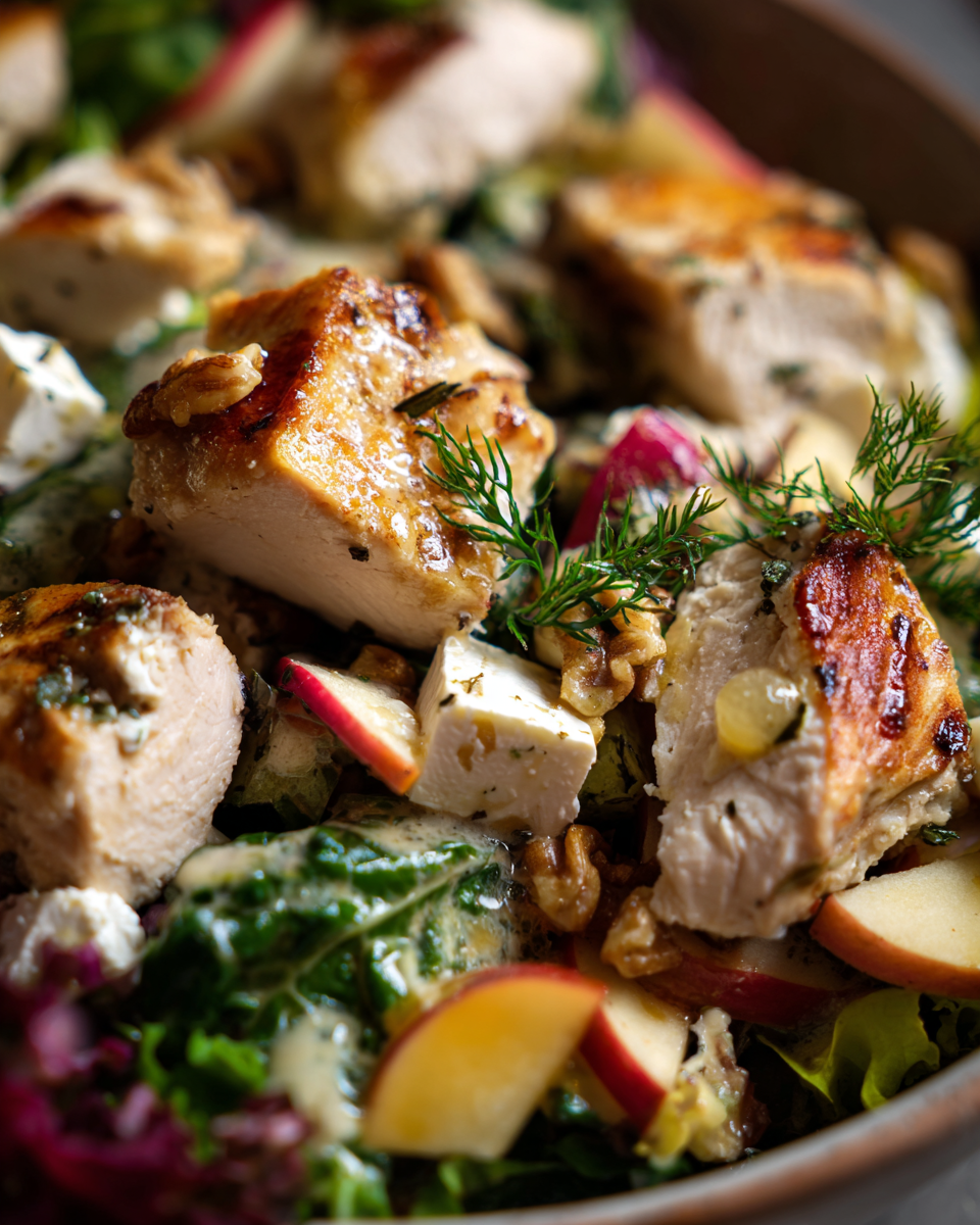 Deliciosa Ensalada de Pollo con Miel para Otoño Ensalada de Pollo con Miel: sabores dulces y salados en 30 minutos, ideal para reuniones familiares y cenas de otoño.