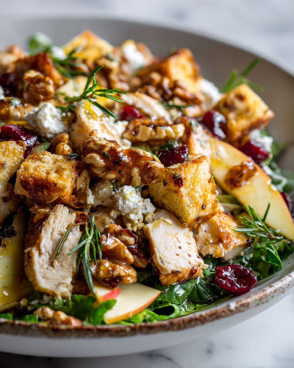 Deliciosa Ensalada de Pollo con Miel para Otoño Ensalada de Pollo con Miel: sabores dulces y salados en 30 minutos, ideal para reuniones familiares y cenas de otoño.