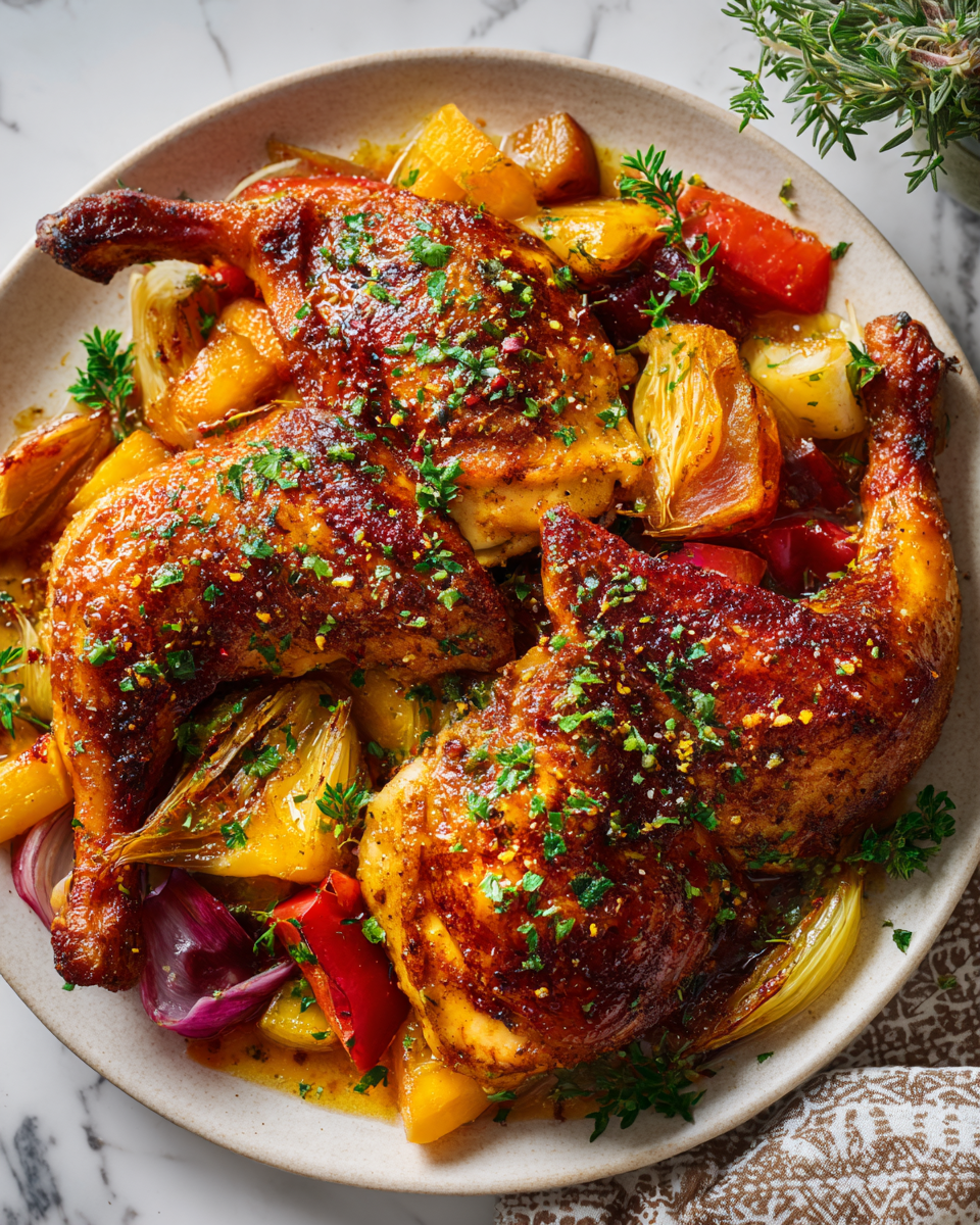 Receta fácil de muslos de pollo al horno, crujientes y jugosos, ideales para compartir en festividades