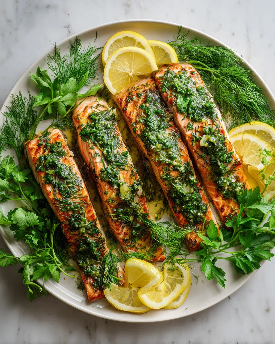 Paquetes de salmón al ajo y hierbas listos para hornear