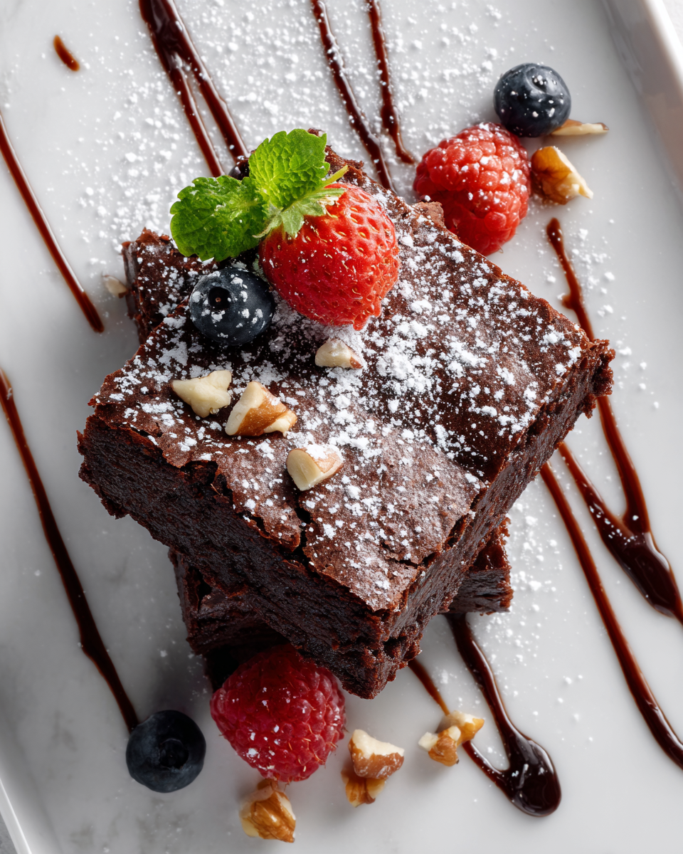 Pastel de brownie de chocolate denso y fudgy, perfecto para ocasiones especiales y fácil de hacer, ideal para compartir con amigos y familiares en casa.