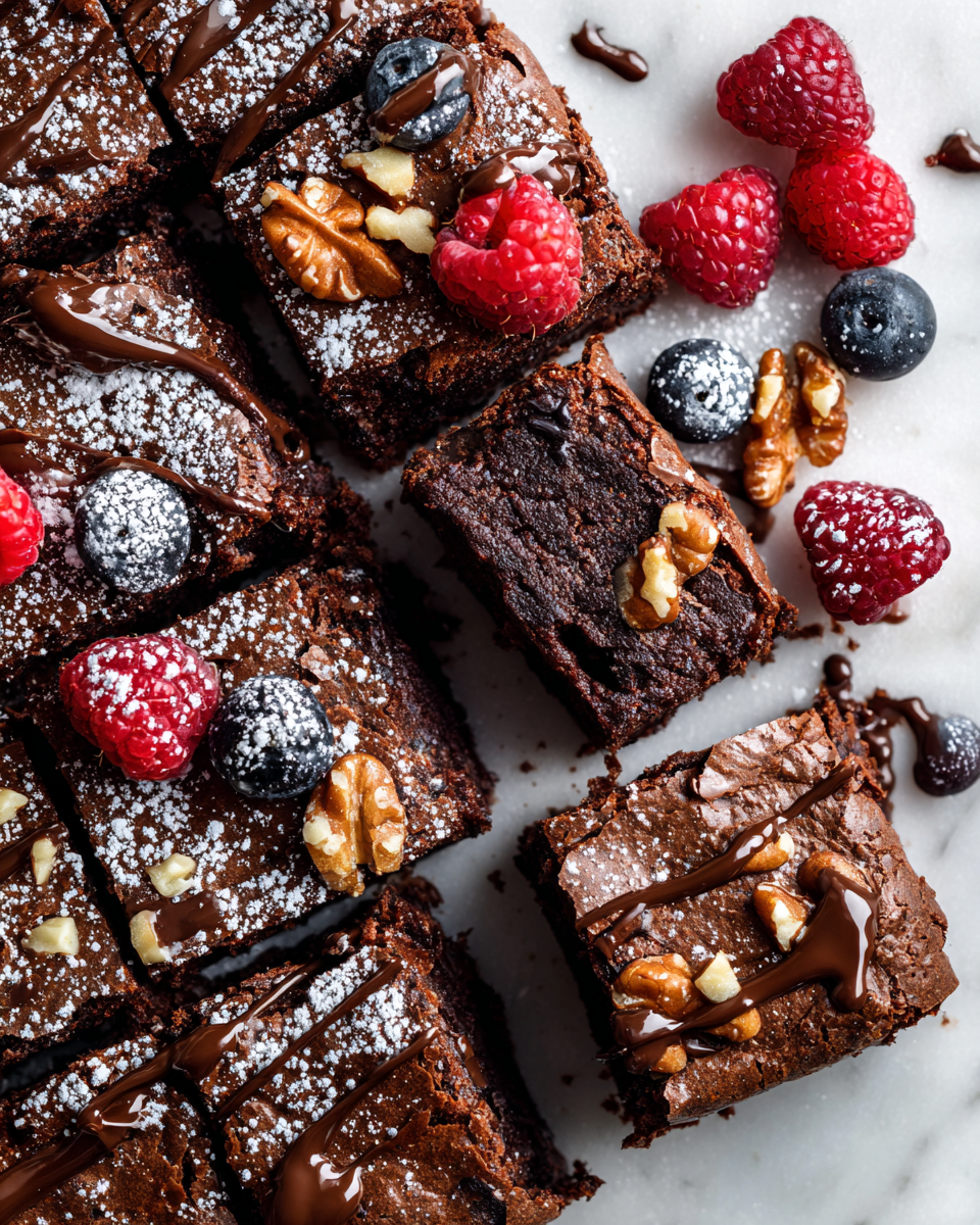 Pastel de brownie de chocolate denso y fudgy, perfecto para ocasiones especiales y fácil de hacer, ideal para compartir con amigos y familiares en casa.