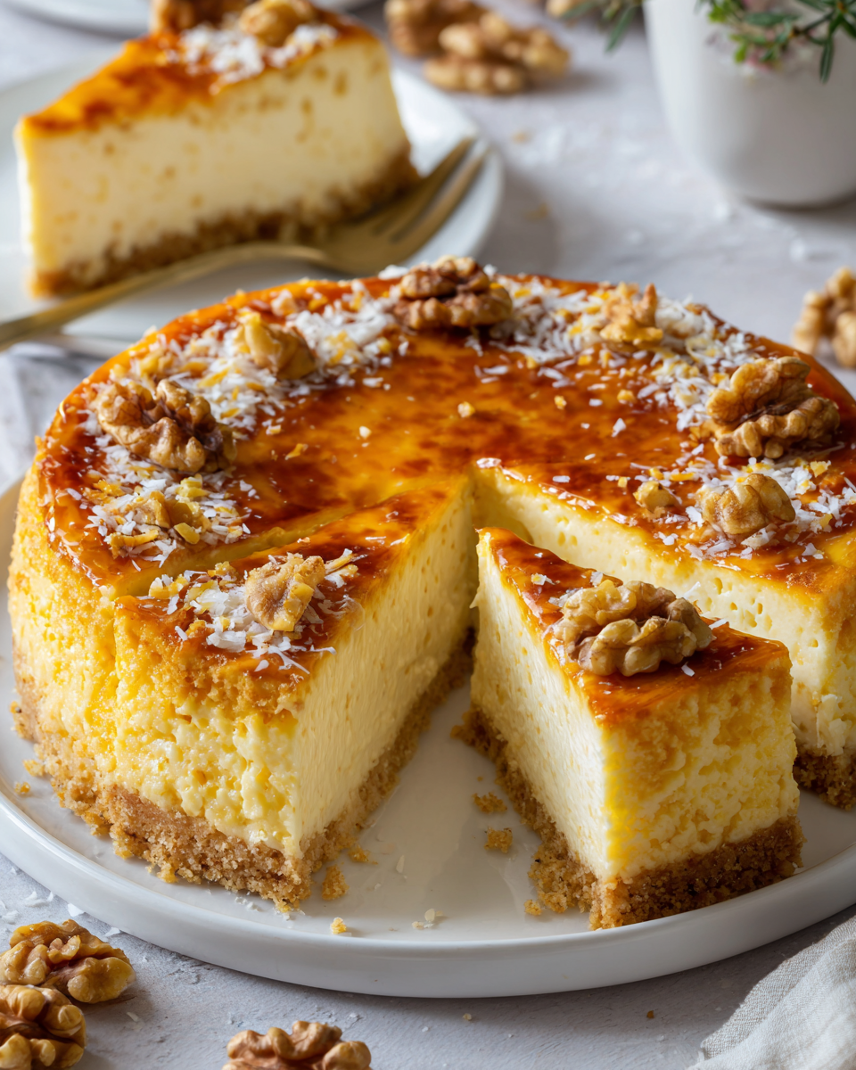 Pastel de Queso Cremoso Italiano decorado, perfecto para compartir en reuniones familiares