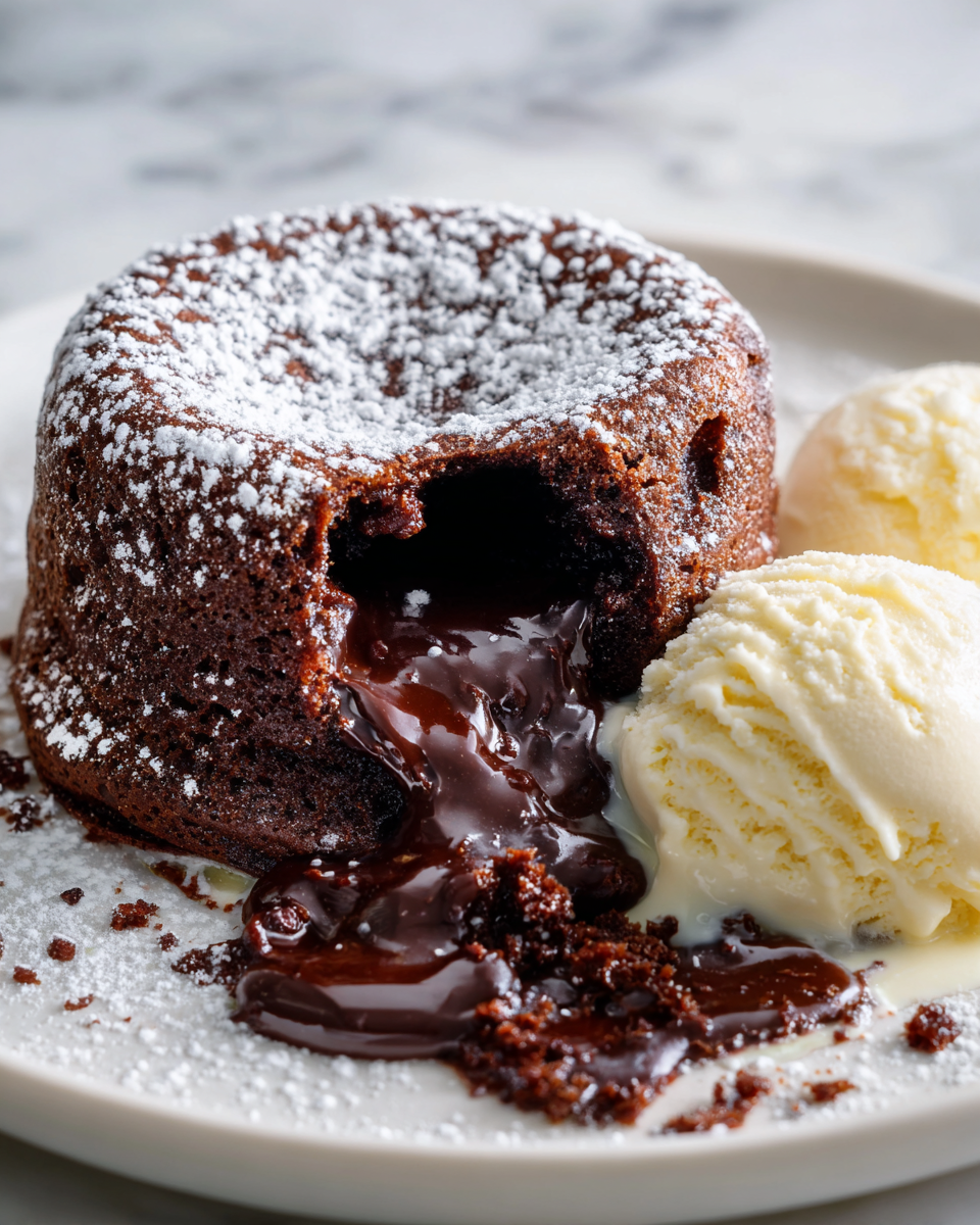 Pastel de lava de chocolate derretido, ideal para celebrar el otoño en España.