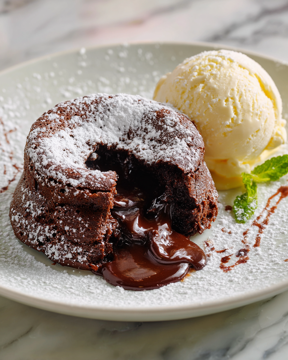 Pastel de lava de chocolate derretido, ideal para celebrar el otoño en España.