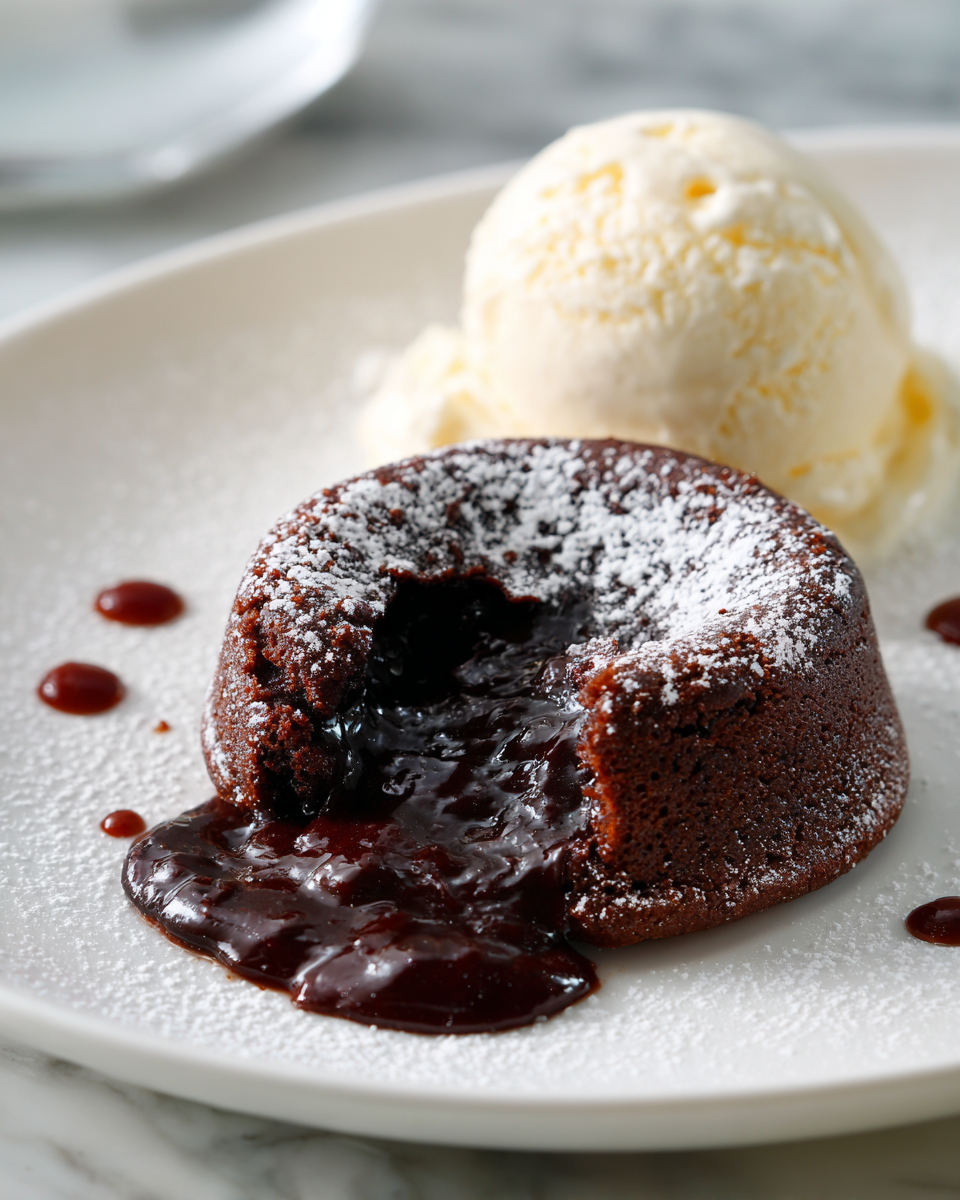 Pastel de lava de chocolate derretido, ideal para celebrar el otoño en España.