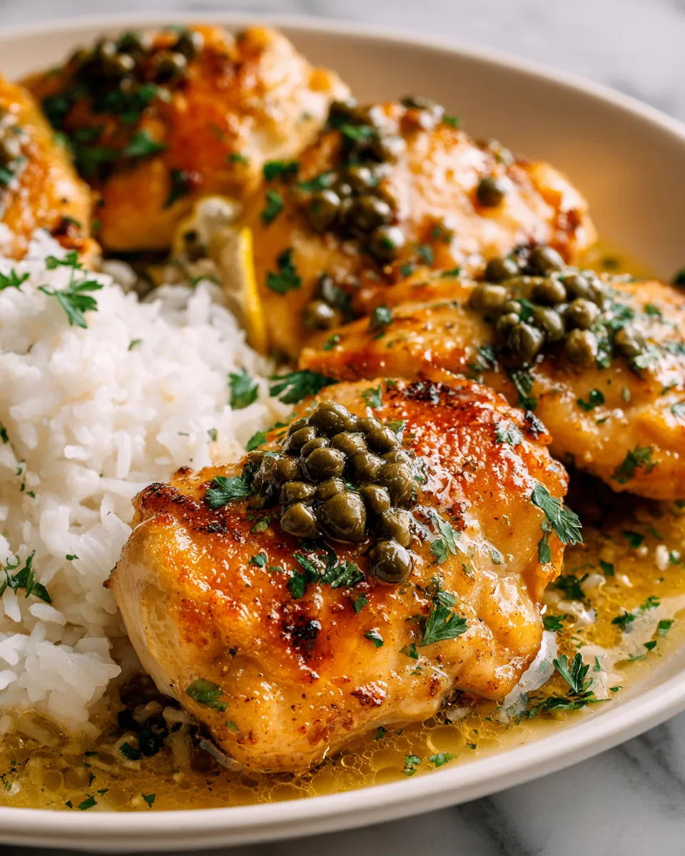 Delicioso Pollo Piccata al Limón en Olla de Cocción Lenta Receta de Pollo Piccata al Limón cocinado a fuego lento, ideal para cenas festivas.