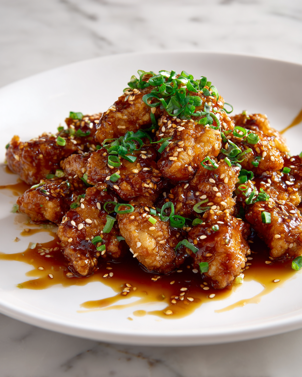 Receta rápida de pollo sésamo, combinando sabores dulces y salados, perfecta para reuniones.