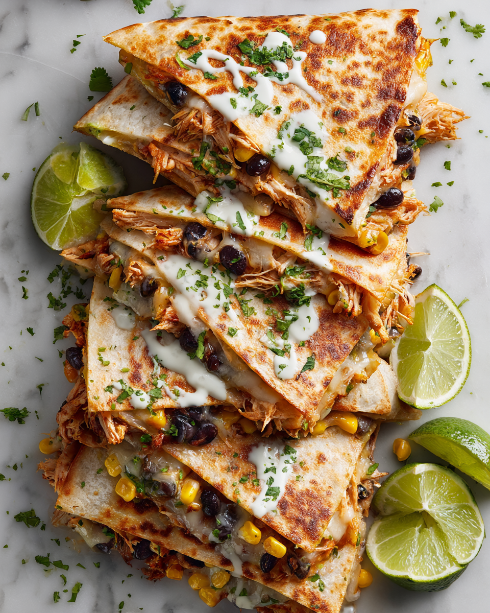 Sazona Tus Encuentros con Quesadillas de Pollo al Sudoeste Deliciosas quesadillas de pollo al sudoeste, perfectas para compartir en reuniones familiares y disfrutarlas en casa.