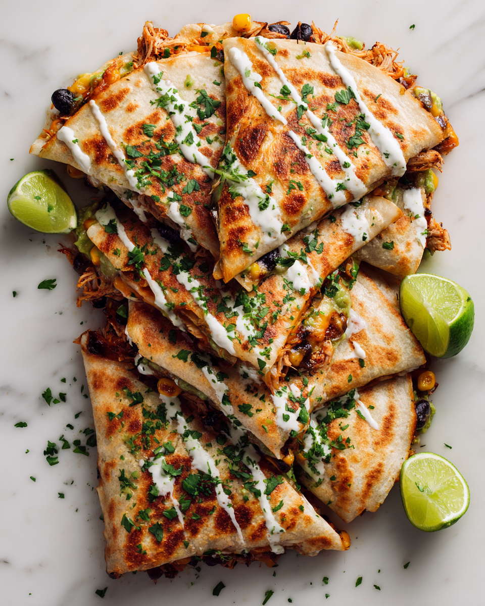 Sazona Tus Encuentros con Quesadillas de Pollo al Sudoeste Deliciosas quesadillas de pollo al sudoeste, perfectas para compartir en reuniones familiares y disfrutarlas en casa.