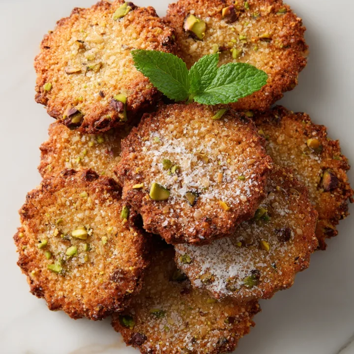 Barazek de Sésamo y Pistacho: Deliciosas galletas ideales para compartir, combinando sésamo crujiente y pistacho en cada bocado.