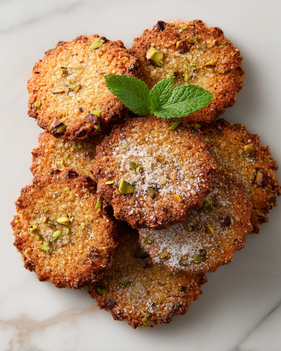 Irresistibles Barazek de Sésamo y Pistacho Barazek de Sésamo y Pistacho: Deliciosas galletas ideales para compartir, combinando sésamo crujiente y pistacho en cada bocado.