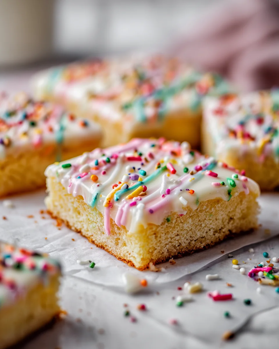 Barras de galleta de azúcar suaves y glaseadas, perfectas para compartir en celebraciones y festividades.