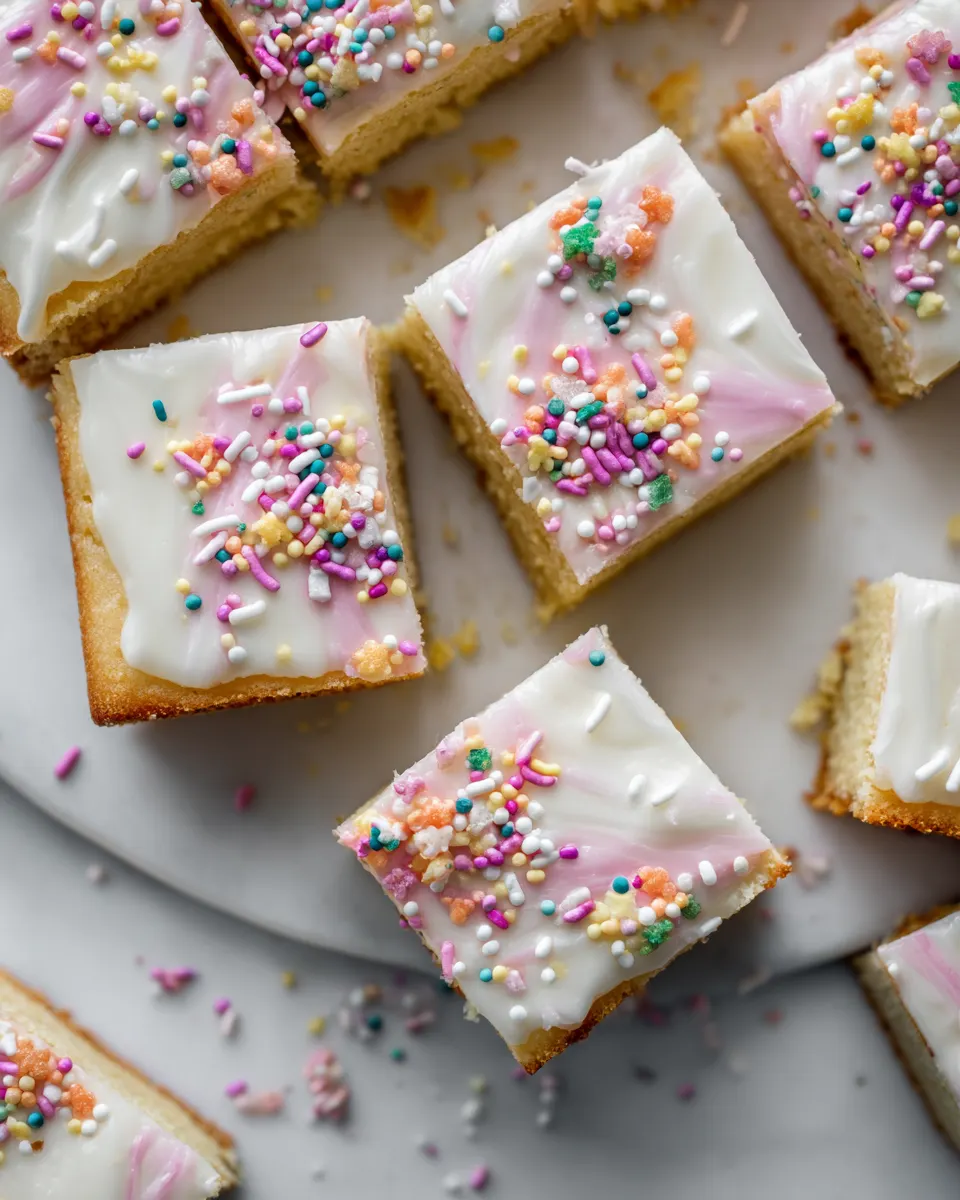 Barras de galleta de azúcar suaves y glaseadas, perfectas para compartir en celebraciones y festividades.