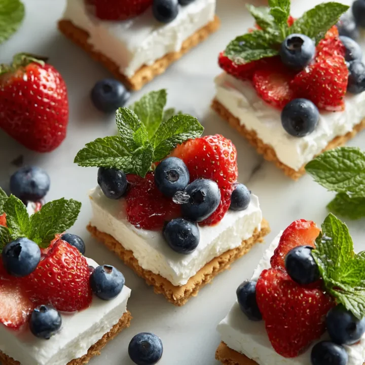 Bocados Rojos, Blancos y Azules frescos y coloridos, ideales para el verano.