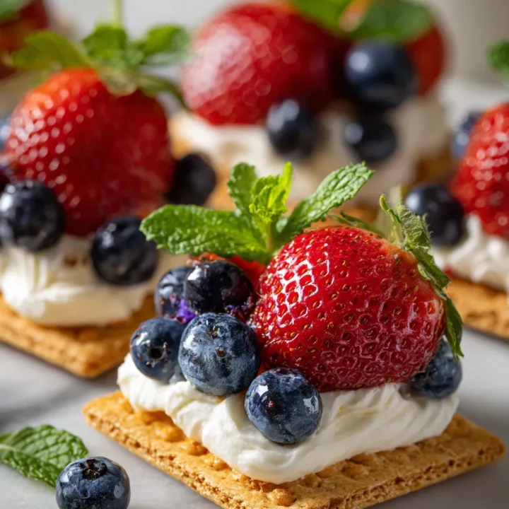 Bocados Rojos, Blancos y Azules frescos y coloridos, ideales para el verano.