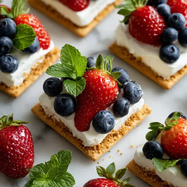 Bocados Rojos, Blancos y Azules frescos y coloridos, ideales para el verano.