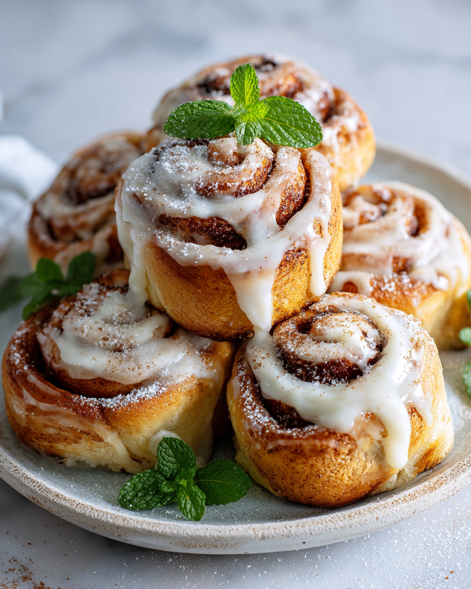 Deliciosos rollos de canela Cinnabon recién horneados, perfectos para compartir en navidad