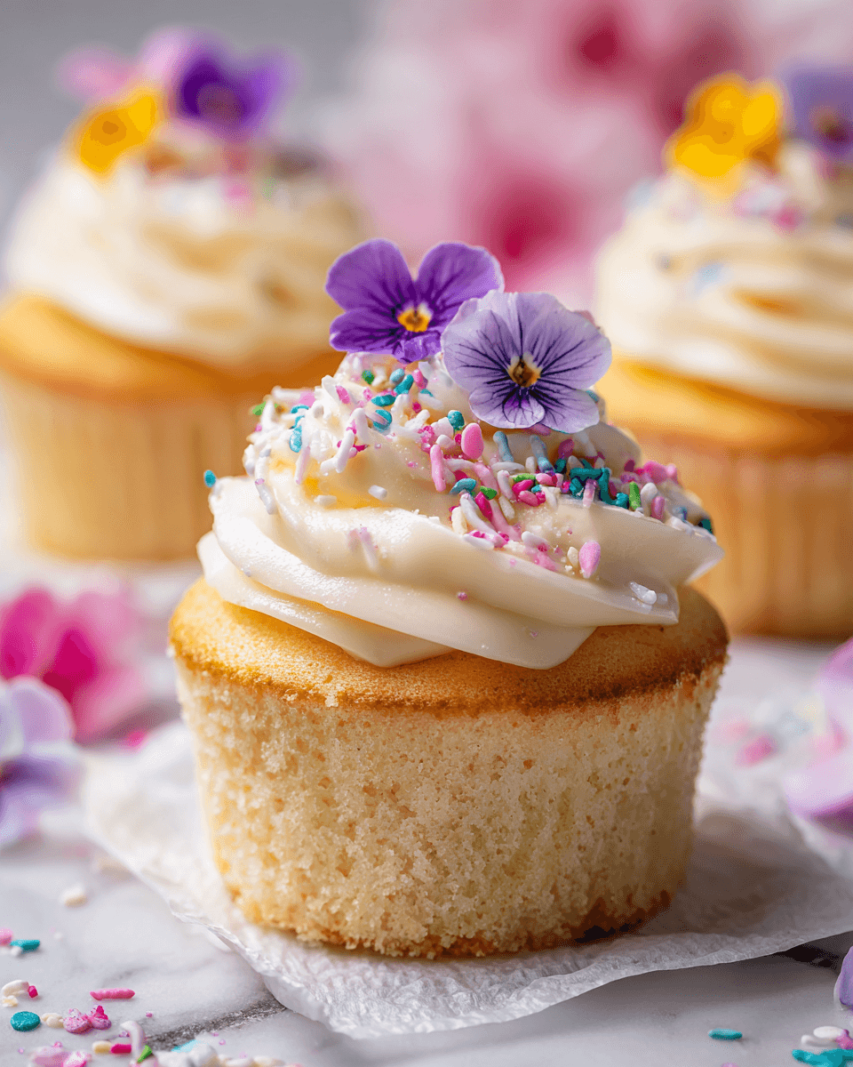 Deliciosos cupcakes de vainilla esponjosos ideales para celebrar, fáciles de preparar y perfectos para el verano en España.