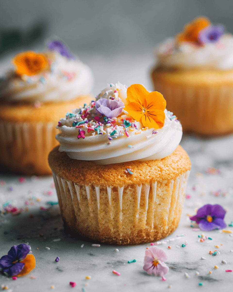 Deliciosos cupcakes de vainilla esponjosos ideales para celebrar, fáciles de preparar y perfectos para el verano en España.