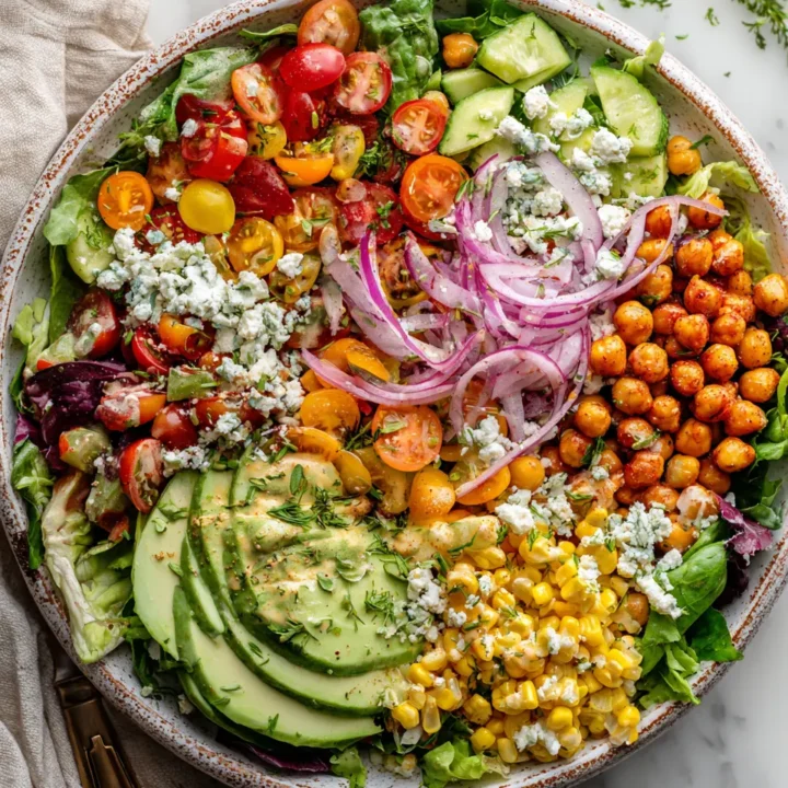Deliciosa Ensalada Cobb Vegana para la Primavera Ensalada Cobb vegana vibrante y nutritiva, ideal para primavera y Semana Santa,1