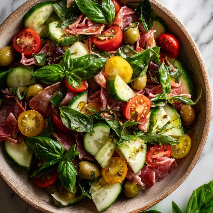 Ensalada Grinder fresca y colorida con lechuga, verduras, embutidos y queso, ideal para compartir en cualquier celebración.