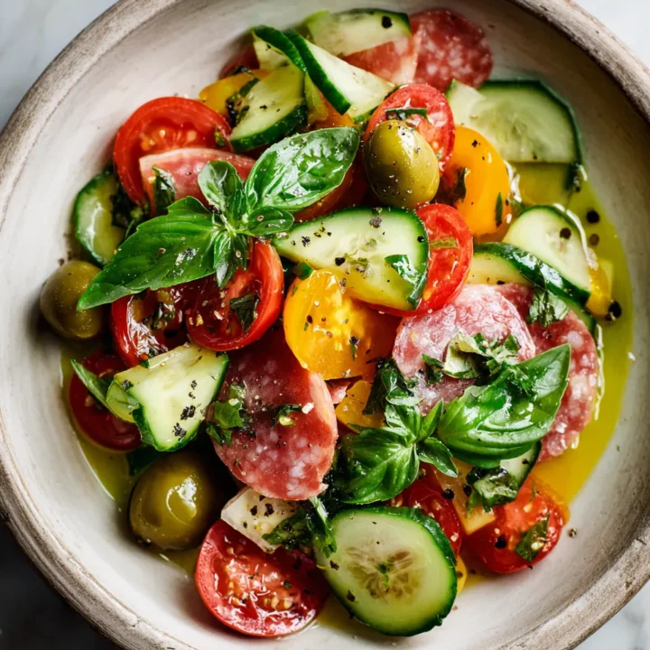Ensalada Grinder fresca y colorida con lechuga, verduras, embutidos y queso, ideal para compartir en cualquier celebración.