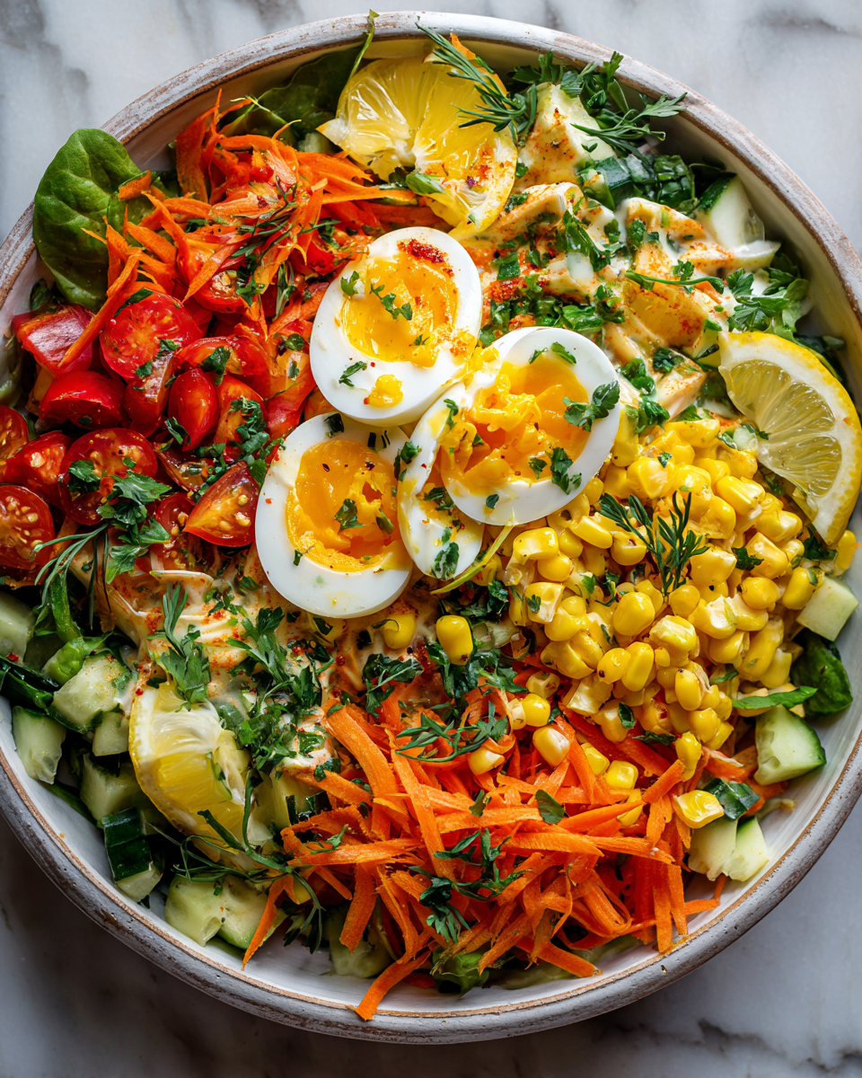 La Ensalada Nigeriana Perfecta para Celebraciones Ensalada nigeriana fresca con vegetales coloridos y mayonesa cremosa