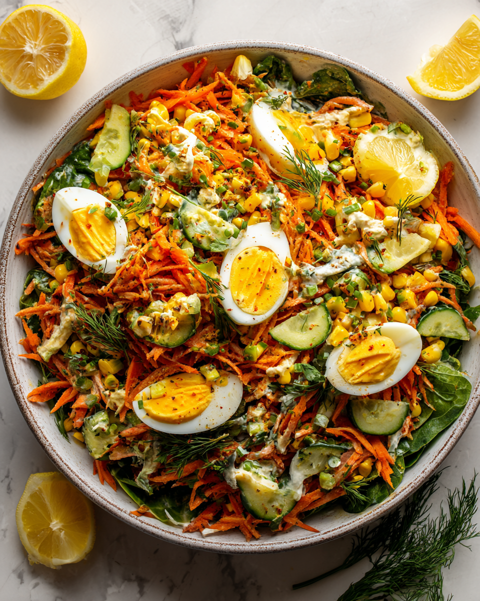 La Ensalada Nigeriana Perfecta para Celebraciones Ensalada nigeriana fresca con vegetales coloridos y mayonesa cremosa