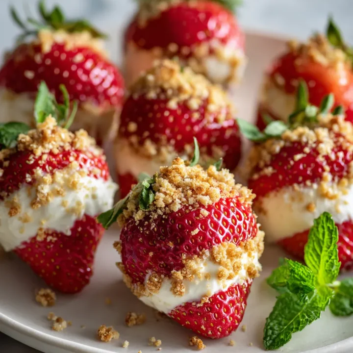 Fresas rellenas de crema de queso, un postre delicioso y visualmente atractivo, ideal para reuniones familiares y celebraciones festivas.