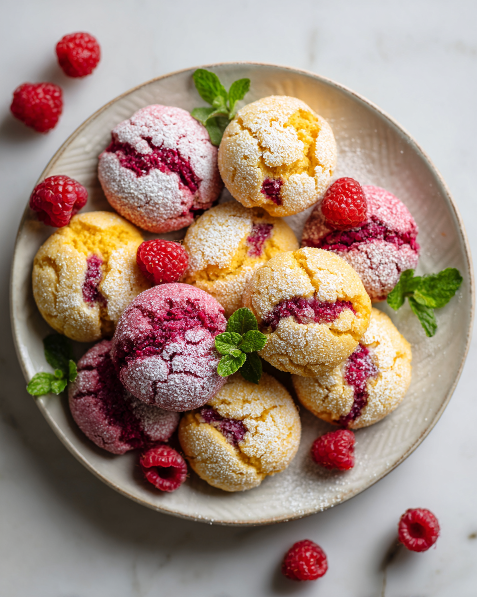 Deliciosas galletas de limón y frambuesa, perfectas para cualquier ocasión con una explosión de frescura y sabor.