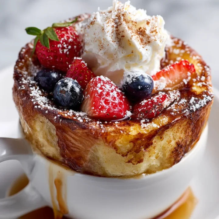 Mug de Tostada Francesa: El Desayuno Ideal Delicioso Mug de Tostada Francesa fácil de cocinar, ideal para desayuno en 10 minutos.