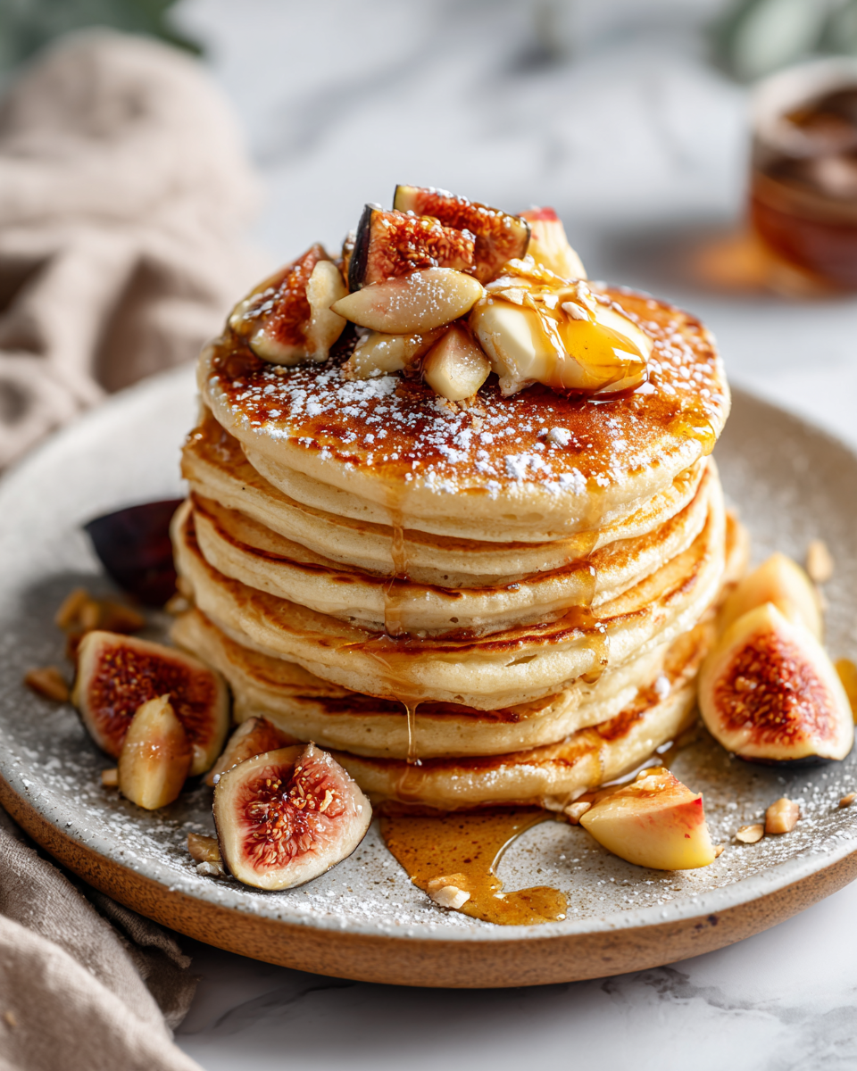 Pancakes esponjosos dorados y suaves ideales para un desayuno acogedor en casa.