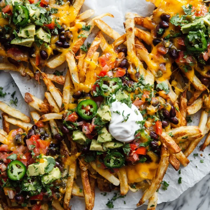 Papas fritas cargadas de nachos, perfectas para fiestas y reuniones. Receta fácil y deliciosa.