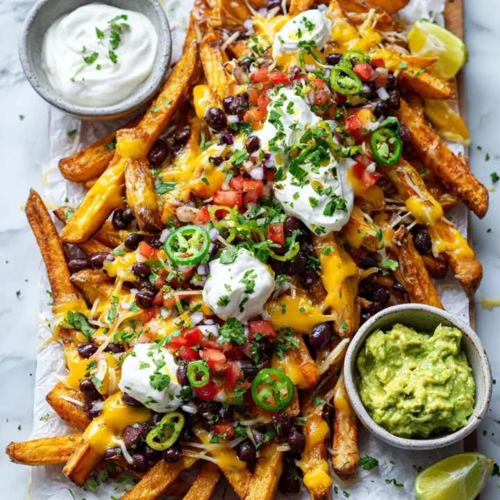 Deliciosas Papas Fritas Cargadas para Compartir Papas fritas cargadas de nachos, perfectas para fiestas y reuniones. Receta fácil y deliciosa.