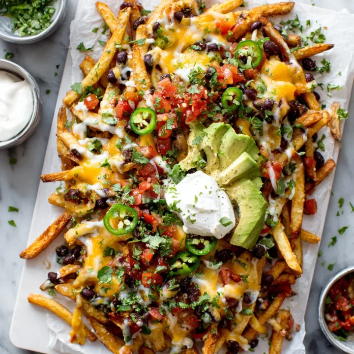 Deliciosas Papas Fritas Cargadas para Compartir Papas fritas cargadas de nachos, perfectas para fiestas y reuniones. Receta fácil y deliciosa.