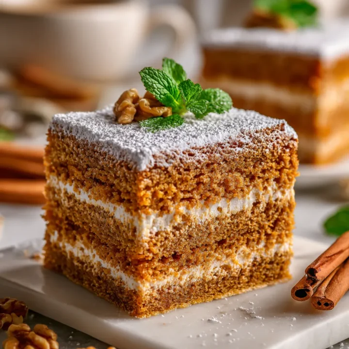 Delicioso pastel Amish, húmedo y lleno de especias, ideal para compartir en reuniones familiares y festividades