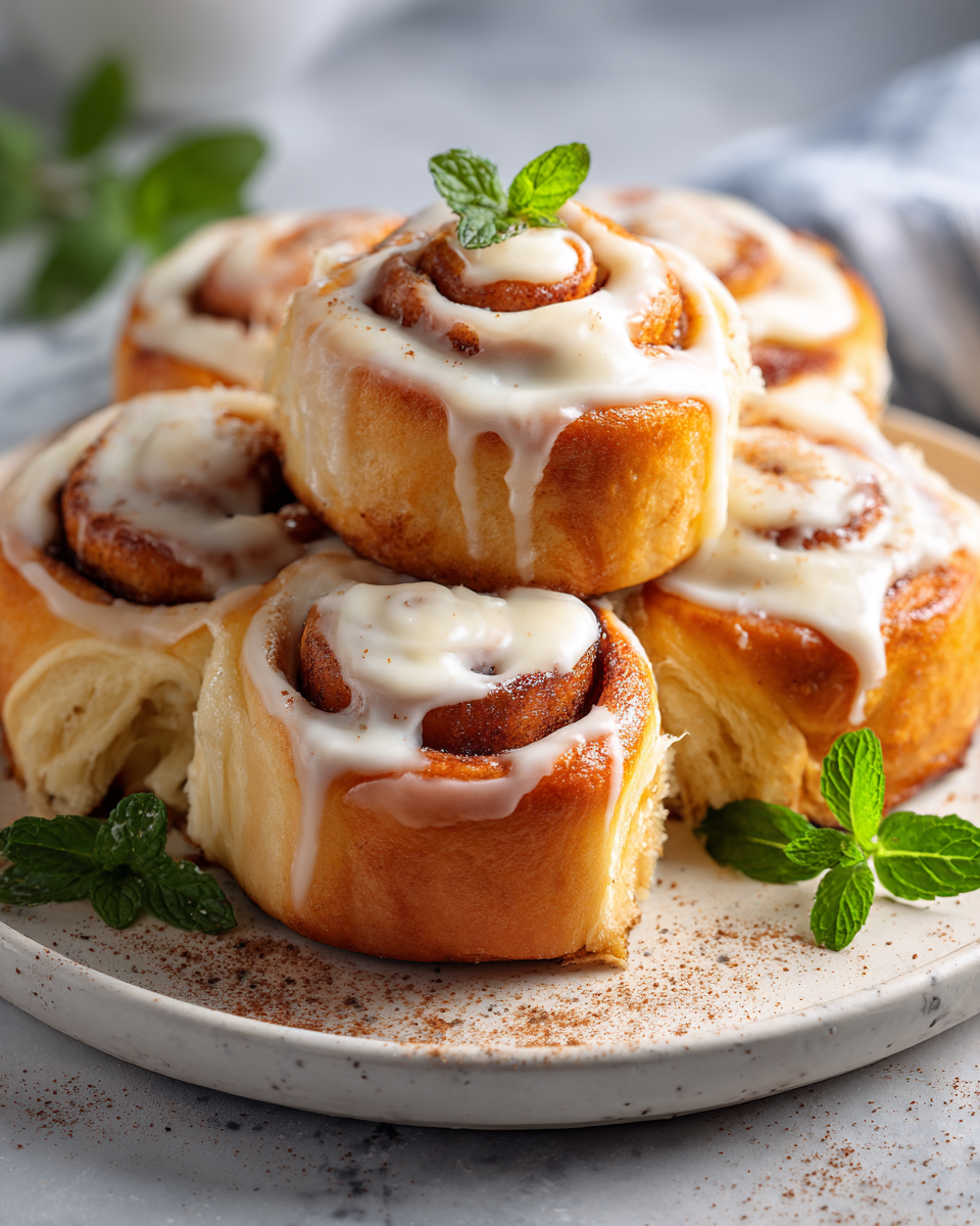 Deliciosos rollos de canela Cinnabon recién horneados, perfectos para compartir en navidad