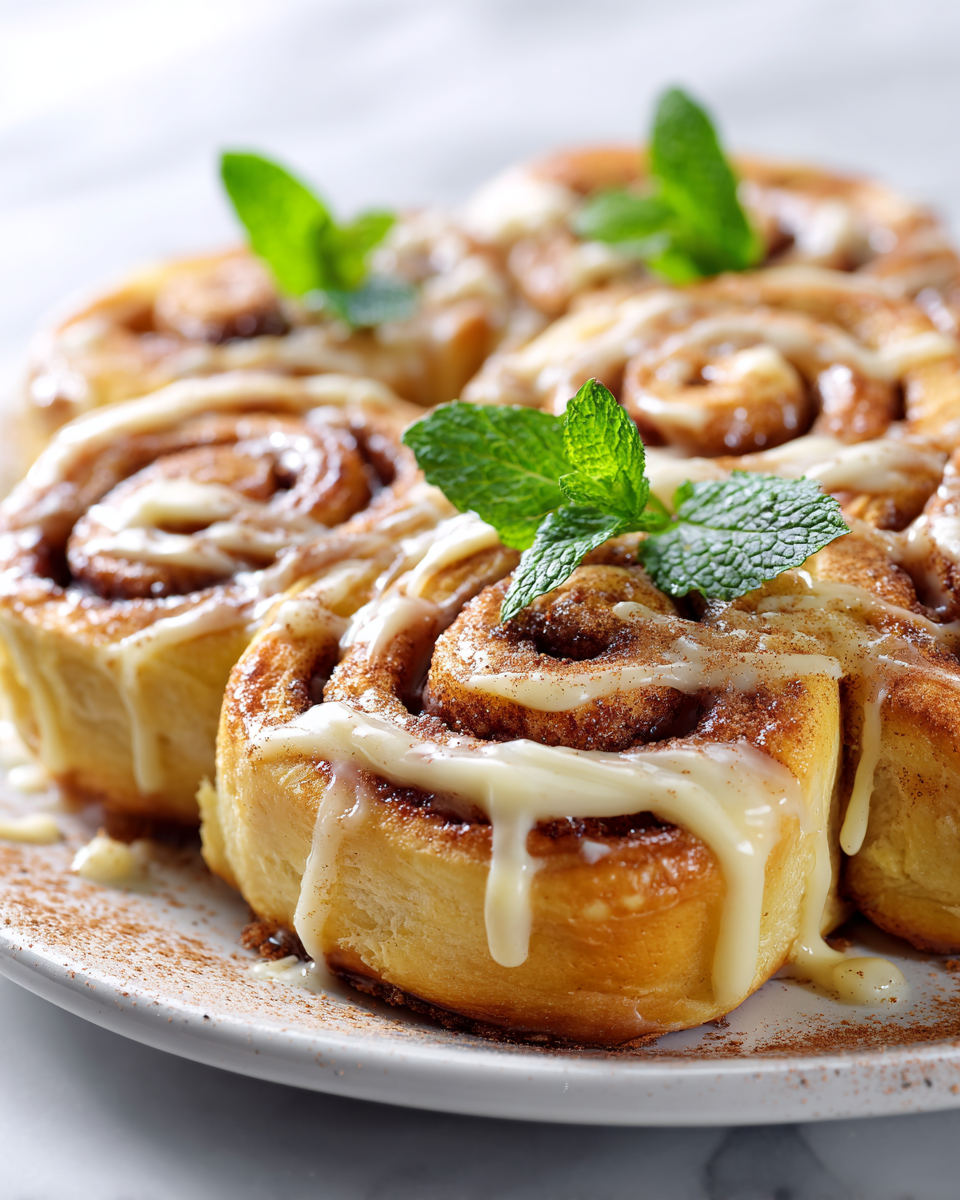 Deliciosos rollos de canela Cinnabon recién horneados, perfectos para compartir en navidad