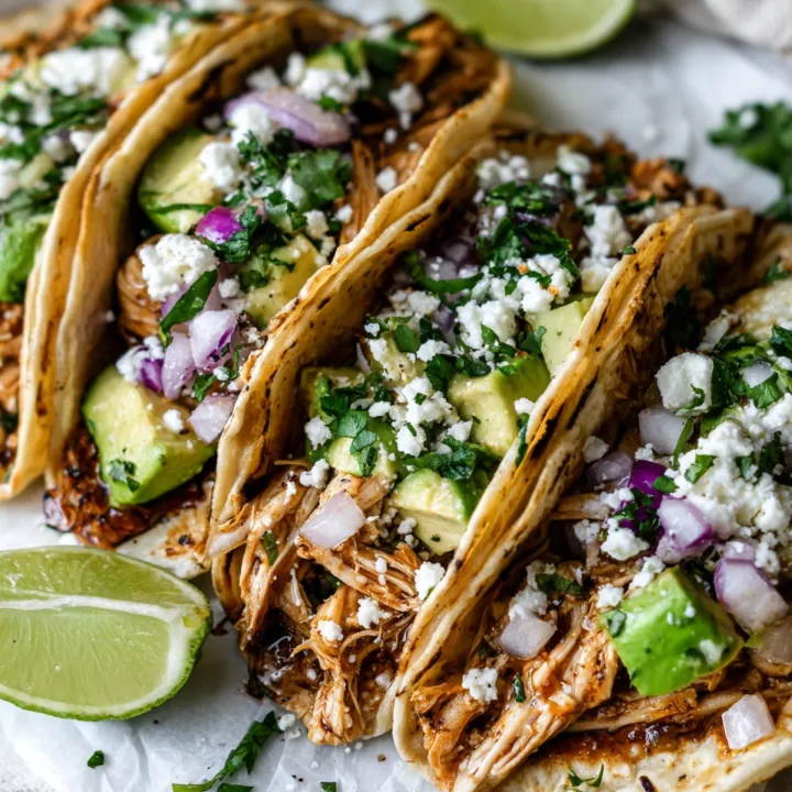 Deliciosos Tacos de Pollo Rostizado en 30 Minutos Tacos de pollo rostizado, rápidos y deliciosos, ideales para cenas. Comida acogedora y festiva, listos en 30 minutos.