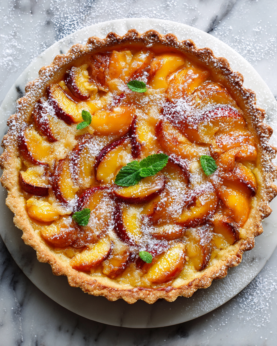 Deliciosa Tarta de Durazno y Mango para el Verano Tarta de durazno y mango fresca, crujiente y jugosa, ideal para el verano español.