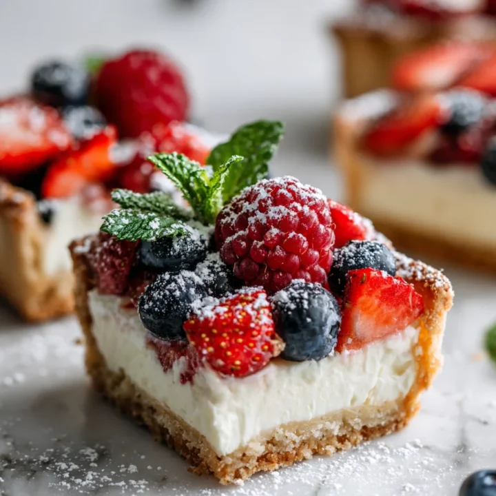 Tarta de frutas del bosque colorida y deliciosa, perfecta para el verano.