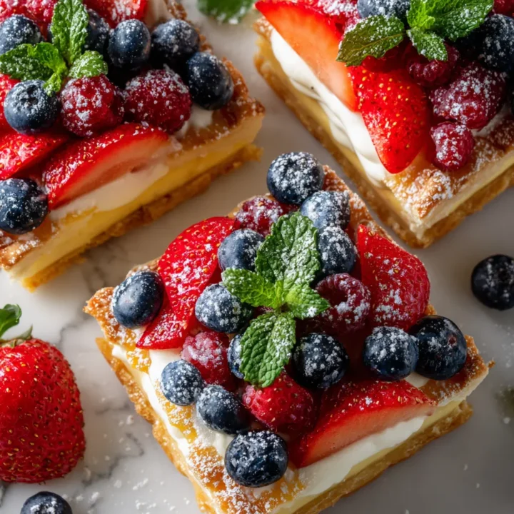 Tarta de frutas del bosque colorida y deliciosa, perfecta para el verano.
