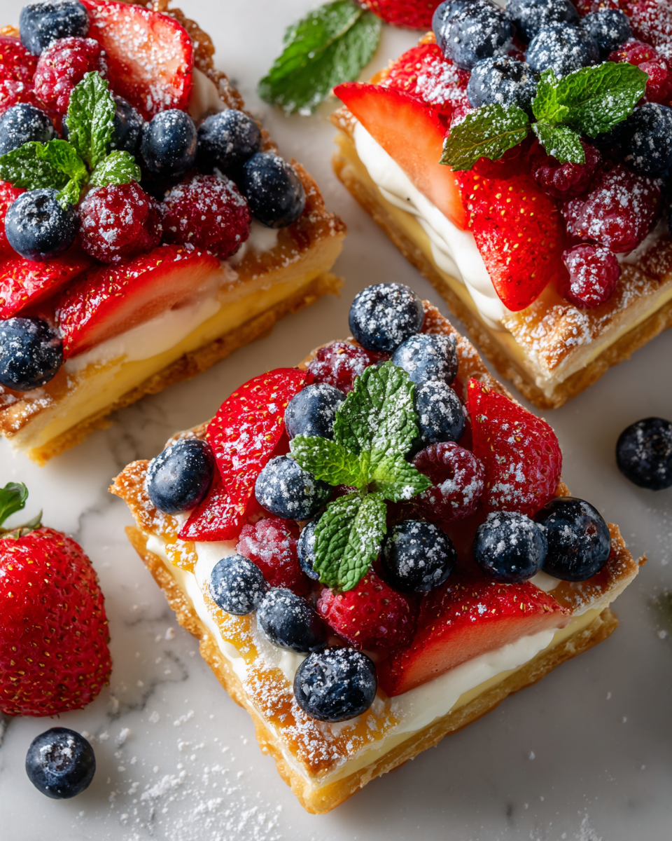 Tarta de frutas del bosque colorida y deliciosa, perfecta para el verano.